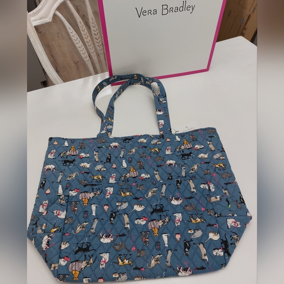 Vera Bradley Grand Tote Cats Meow NWT - Picture 3 of 3